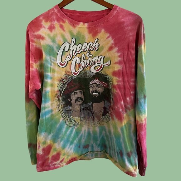 Cheech‎ Chong Shirt Adult Medium Tie Dye Movie Up In Smoke Hippie - Picture 2 of 8